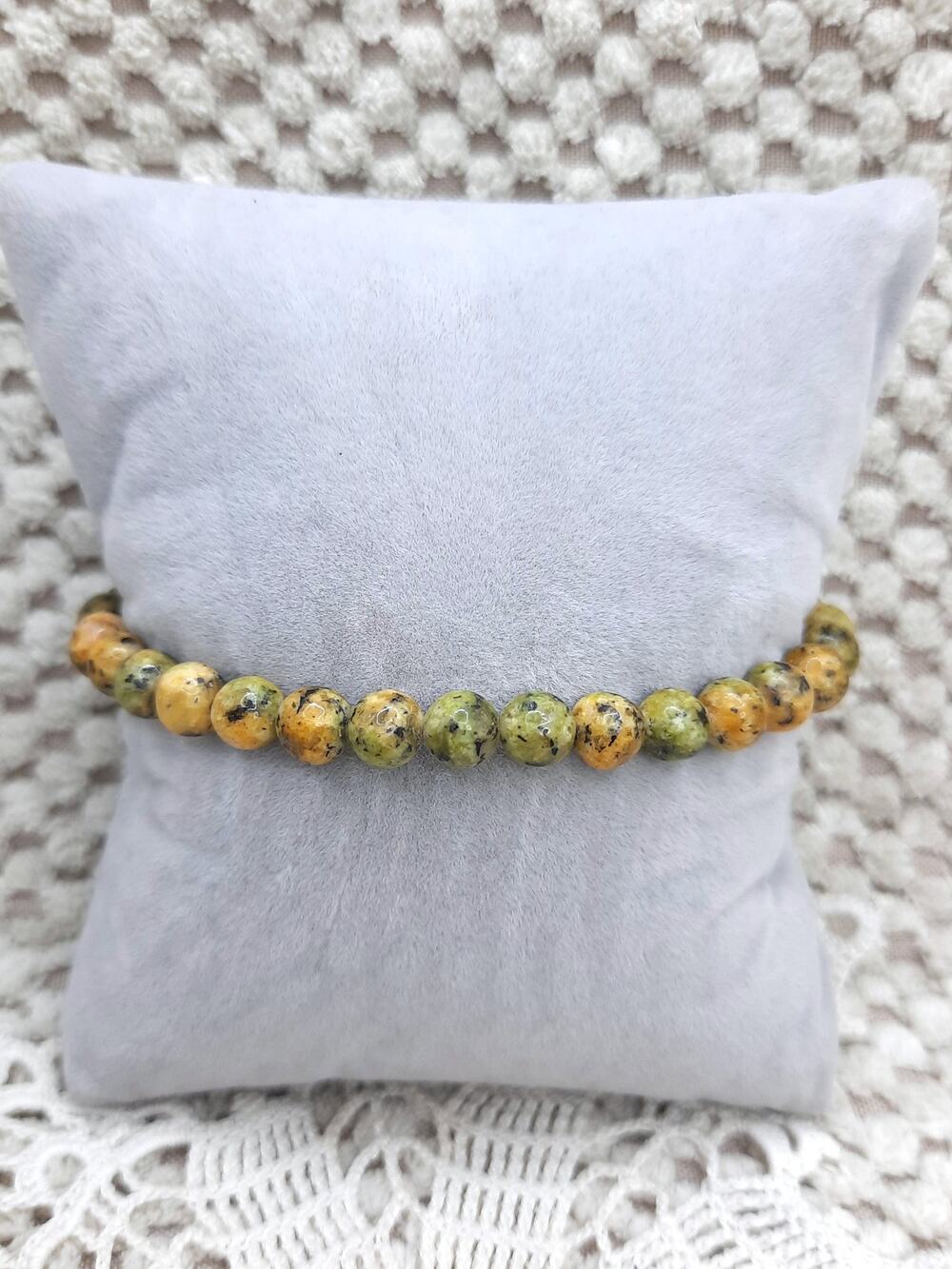 Artisan Bumblebee Jasper Bracelet Stretch Minimalist Stacking Yellow 6mm Beaded